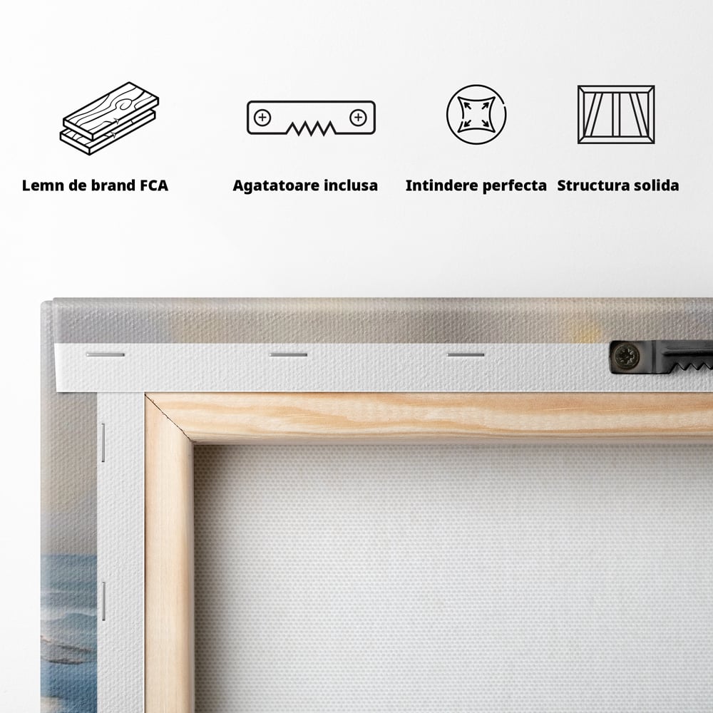 Tablou Canvas Premium LuxCanva® A1482, Pescarusul , Living, Barca, Mare, Pasari, Dormitor, Culori Vibrante