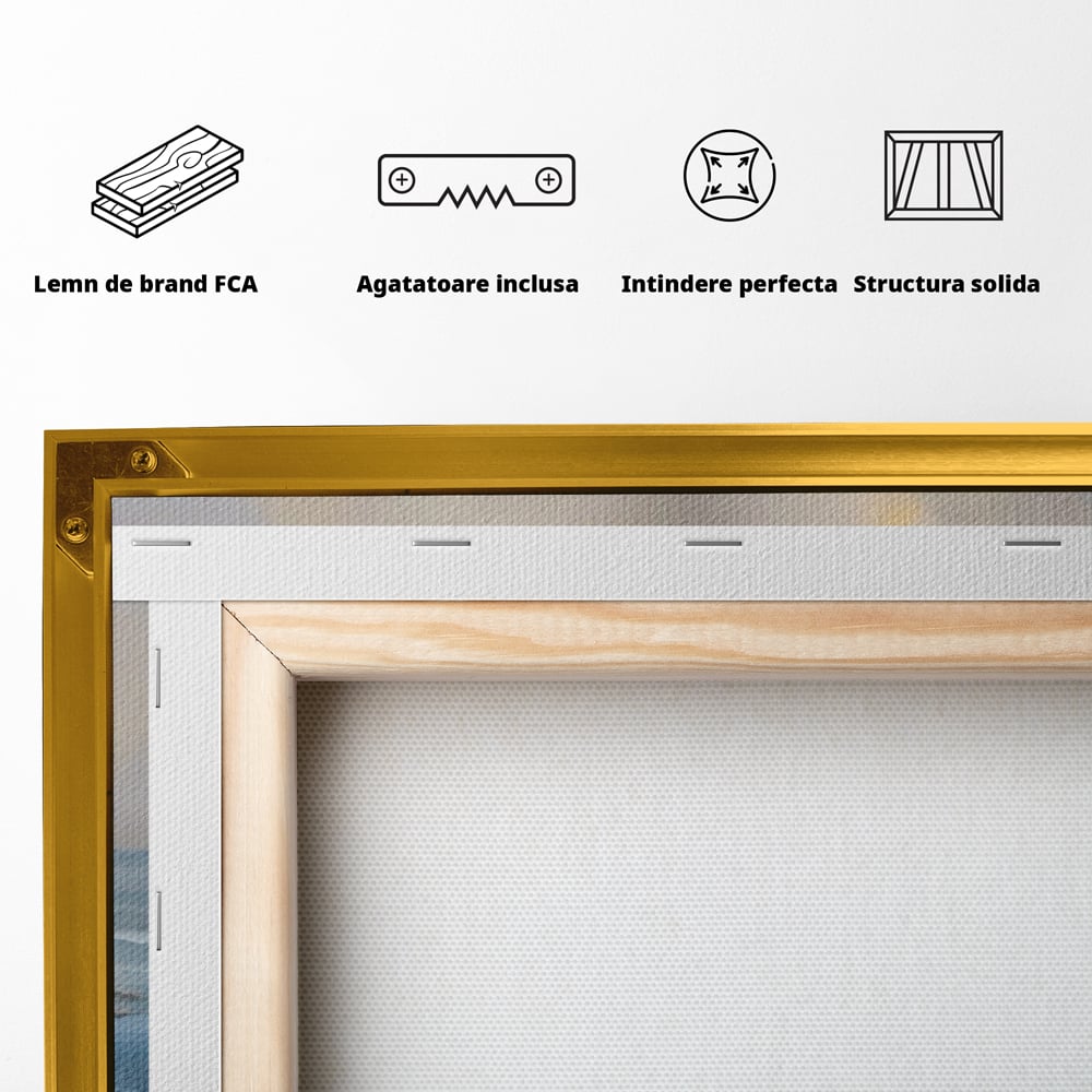 Tablou Canvas Premium LuxCanva® A1482, Pescarusul , Living, Barca, Mare, Pasari, Dormitor, Culori Vibrante