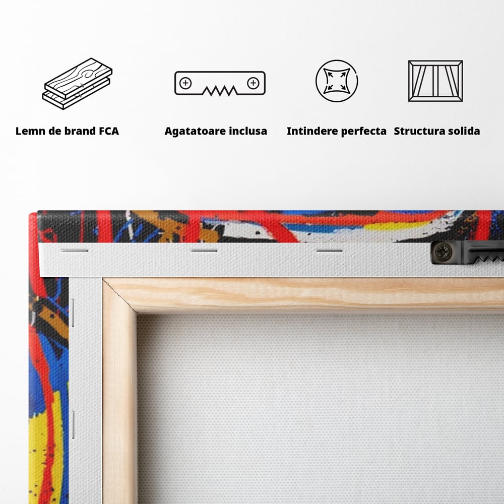 Tablou Canvas Premium LuxCanva® A1483, Graffiti Basquiat , Living, SAMO, Artist Plastic, Jean Michel, Dormitor, Culori Vibrante