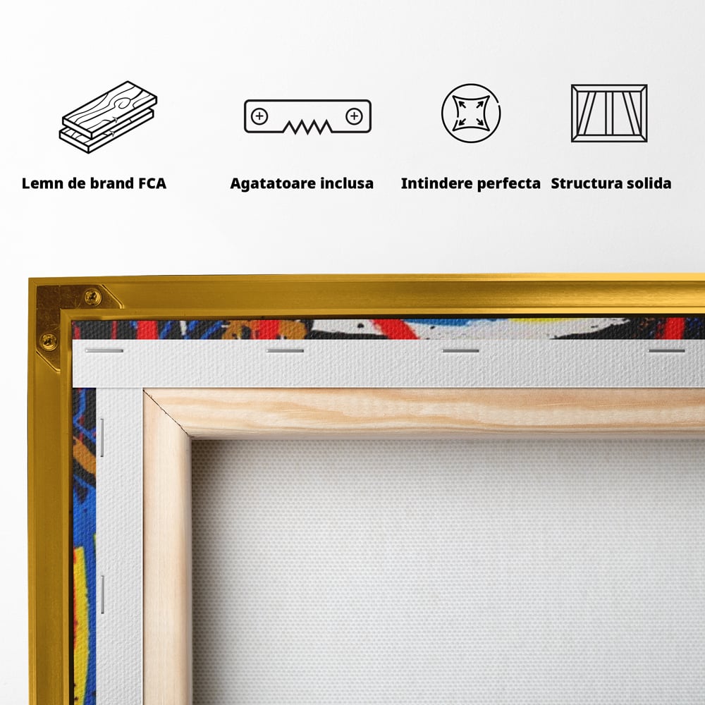 Tablou Canvas Premium LuxCanva® A1483, Graffiti Basquiat , Living, SAMO, Artist Plastic, Jean Michel, Dormitor, Culori Vibrante