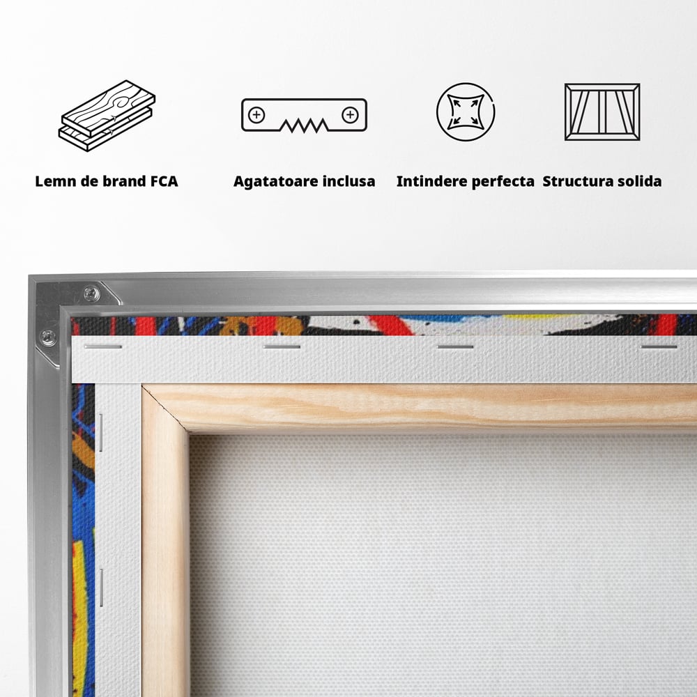 Tablou Canvas Premium LuxCanva® A1483, Graffiti Basquiat , Living, SAMO, Artist Plastic, Jean Michel, Dormitor, Culori Vibrante