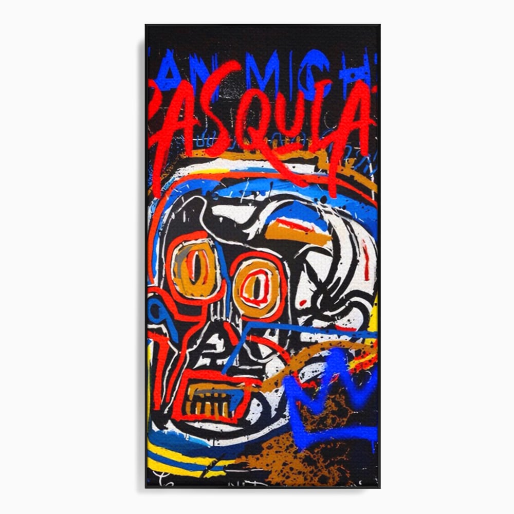 Tablou Canvas Premium LuxCanva® A1483, Graffiti Basquiat , Living, SAMO, Artist Plastic, Jean Michel, Dormitor, Culori Vibrante