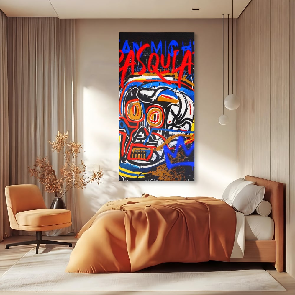 Tablou Canvas Premium LuxCanva® A1483, Graffiti Basquiat , Living, SAMO, Artist Plastic, Jean Michel, Dormitor, Culori Vibrante