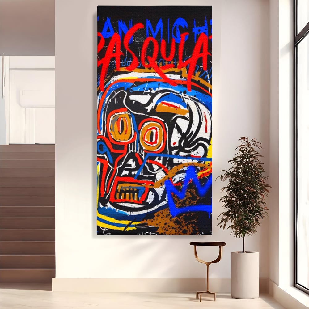 Tablou Canvas Premium LuxCanva® A1483, Graffiti Basquiat , Living, SAMO, Artist Plastic, Jean Michel, Dormitor, Culori Vibrante