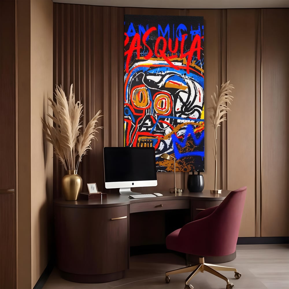 Tablou Canvas Premium LuxCanva® A1483, Graffiti Basquiat , Living, SAMO, Artist Plastic, Jean Michel, Dormitor, Culori Vibrante