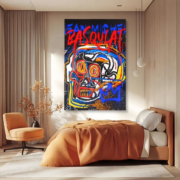 Tablou Canvas Premium LuxCanva® A1483, Graffiti Basquiat , Living, SAMO, Artist Plastic, Jean Michel, Dormitor, Culori Vibrante