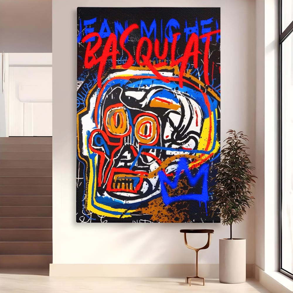 Tablou Canvas Premium LuxCanva® A1483, Graffiti Basquiat , Living, SAMO, Artist Plastic, Jean Michel, Dormitor, Culori Vibrante