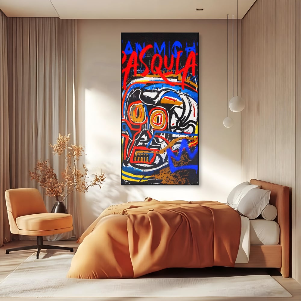 Tablou Canvas Premium LuxCanva® A1483, Graffiti Basquiat , Living, SAMO, Artist Plastic, Jean Michel, Dormitor, Culori Vibrante