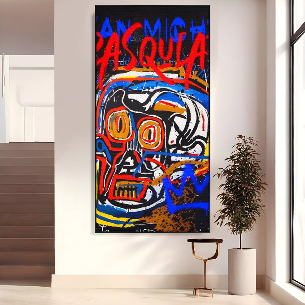 Tablou Canvas Premium LuxCanva® A1483, Graffiti Basquiat , Living, SAMO, Artist Plastic, Jean Michel, Dormitor, Culori Vibrante