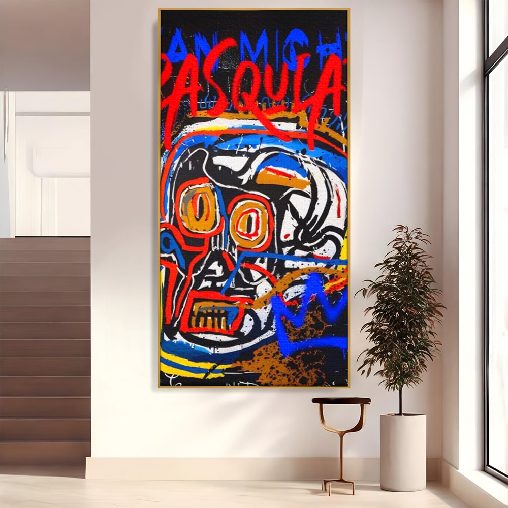 Tablou Canvas Premium LuxCanva® A1483, Graffiti Basquiat , Living, SAMO, Artist Plastic, Jean Michel, Dormitor, Culori Vibrante