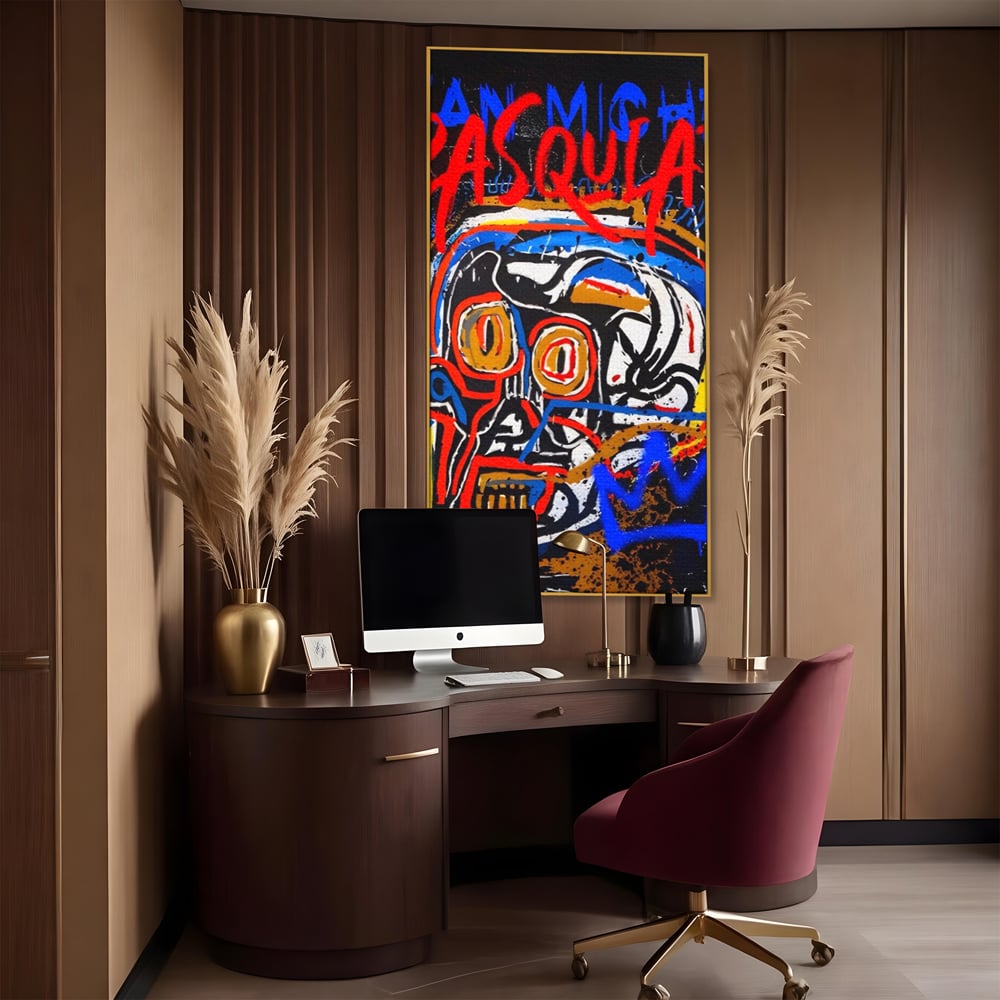Tablou Canvas Premium LuxCanva® A1483, Graffiti Basquiat , Living, SAMO, Artist Plastic, Jean Michel, Dormitor, Culori Vibrante