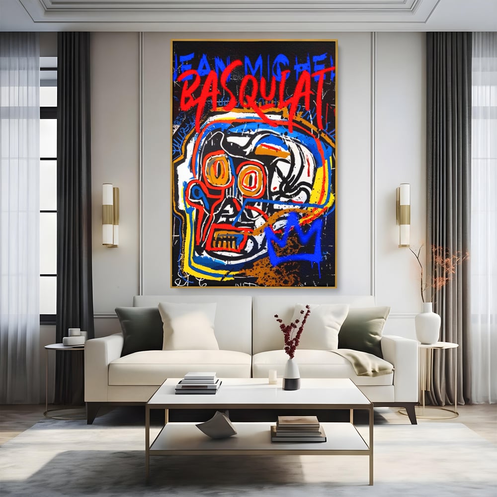 Tablou Canvas Premium LuxCanva® A1483, Graffiti Basquiat , Living, SAMO, Artist Plastic, Jean Michel, Dormitor, Culori Vibrante