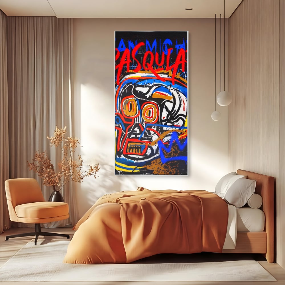 Tablou Canvas Premium LuxCanva® A1483, Graffiti Basquiat , Living, SAMO, Artist Plastic, Jean Michel, Dormitor, Culori Vibrante
