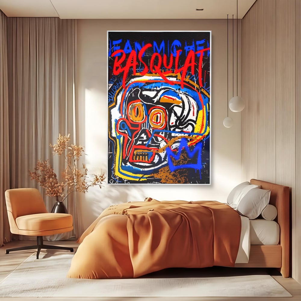 Tablou Canvas Premium LuxCanva® A1483, Graffiti Basquiat , Living, SAMO, Artist Plastic, Jean Michel, Dormitor, Culori Vibrante