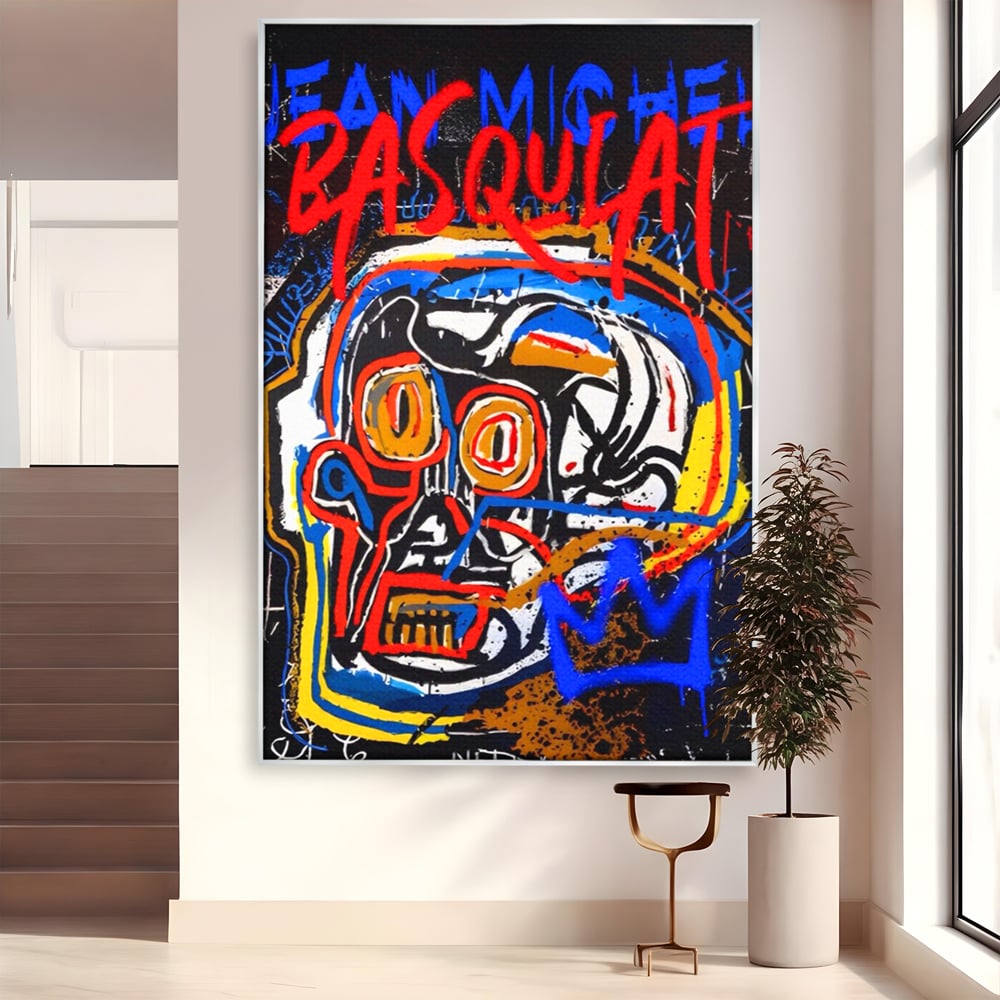 Tablou Canvas Premium LuxCanva® A1483, Graffiti Basquiat , Living, SAMO, Artist Plastic, Jean Michel, Dormitor, Culori Vibrante