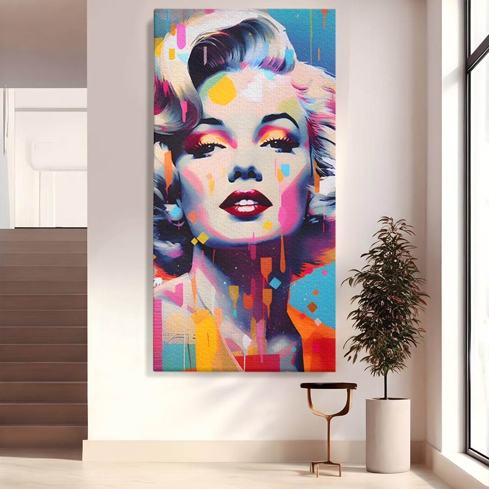 Tablou Canvas Premium LuxCanva® A1484, Lady Marilyn Monroe , Living, Vedeta, Frumusete, Model, Actrita, Dormitor, Culori Vibrante