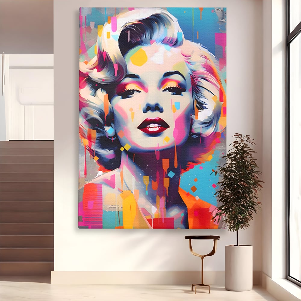 Tablou Canvas Premium LuxCanva® A1484, Lady Marilyn Monroe , Living, Vedeta, Frumusete, Model, Actrita, Dormitor, Culori Vibrante