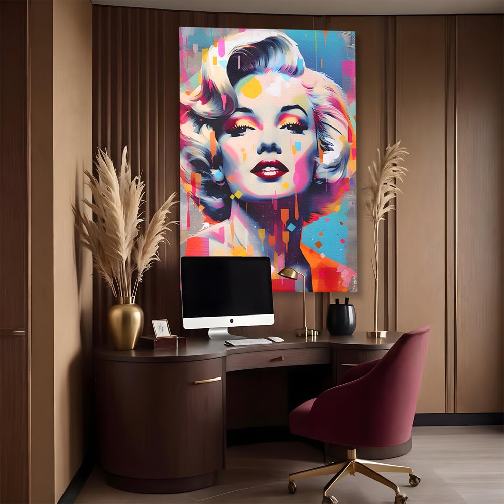 Tablou Canvas Premium LuxCanva® A1484, Lady Marilyn Monroe , Living, Vedeta, Frumusete, Model, Actrita, Dormitor, Culori Vibrante