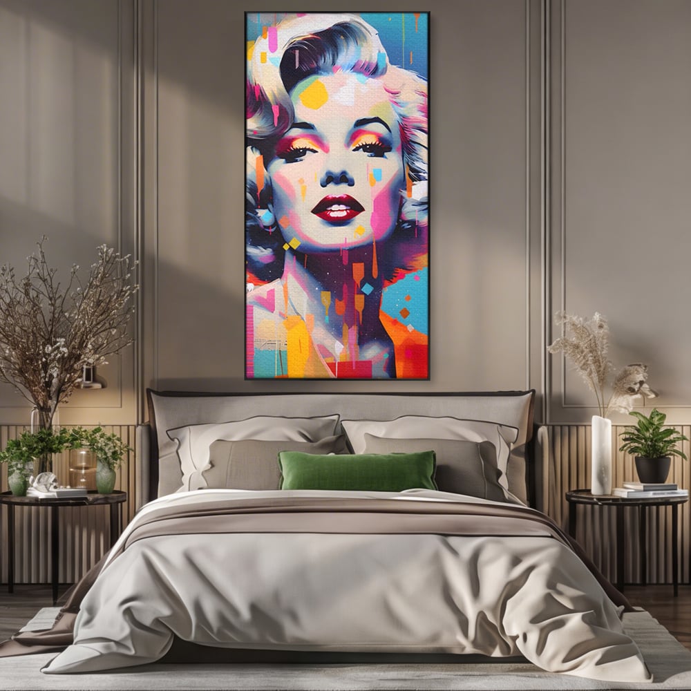Tablou Canvas Premium LuxCanva® A1484, Lady Marilyn Monroe , Living, Vedeta, Frumusete, Model, Actrita, Dormitor, Culori Vibrante
