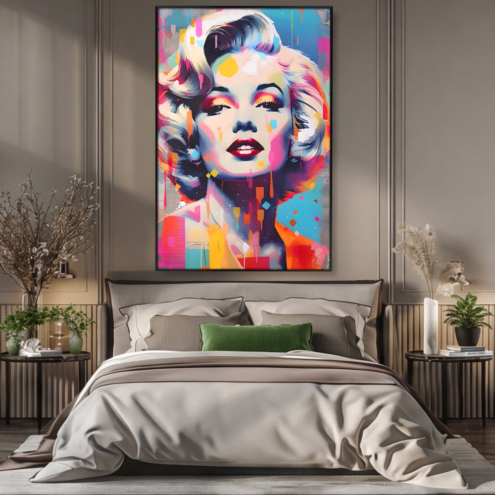 Tablou Canvas Premium LuxCanva® A1484, Lady Marilyn Monroe , Living, Vedeta, Frumusete, Model, Actrita, Dormitor, Culori Vibrante