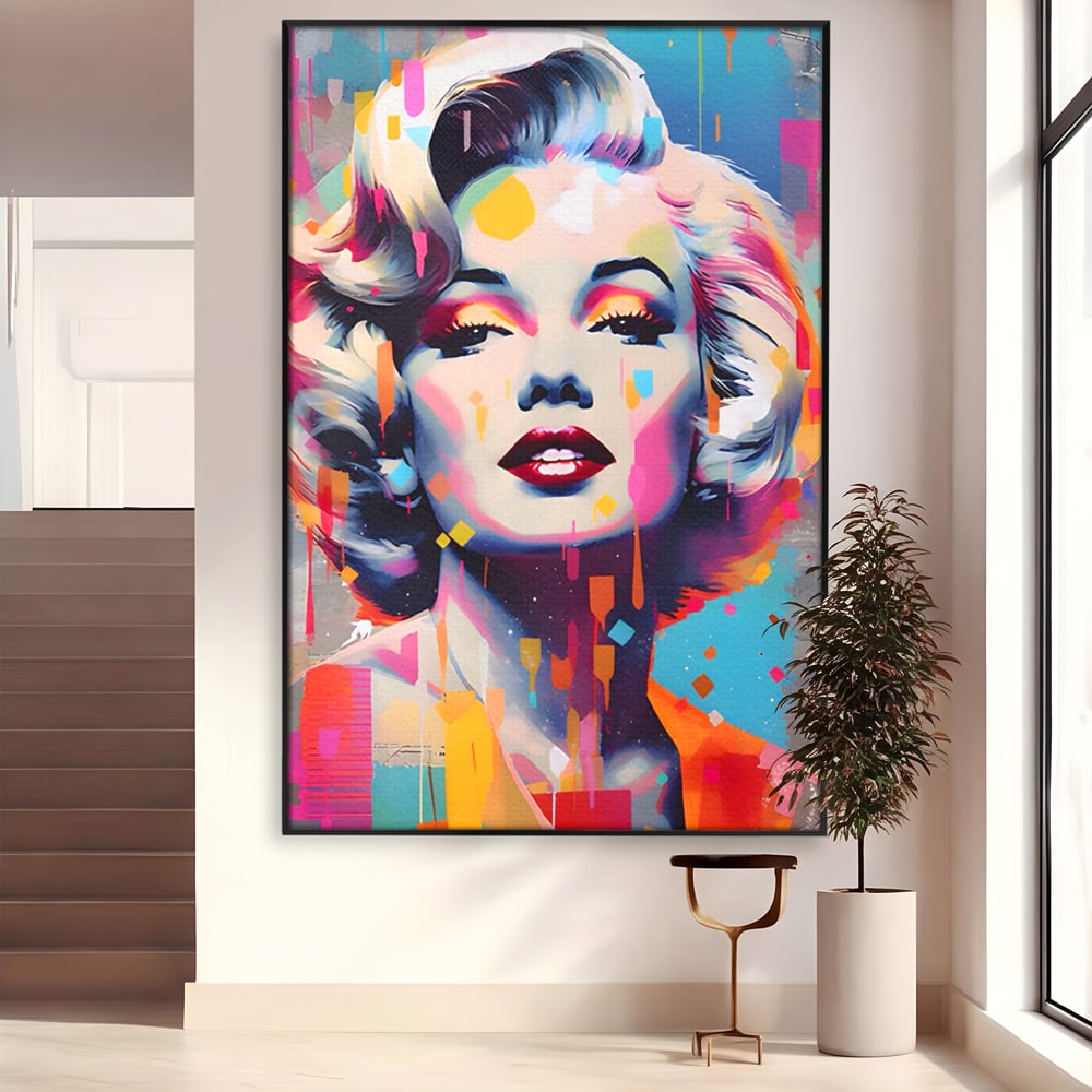 Tablou Canvas Premium LuxCanva® A1484, Lady Marilyn Monroe , Living, Vedeta, Frumusete, Model, Actrita, Dormitor, Culori Vibrante