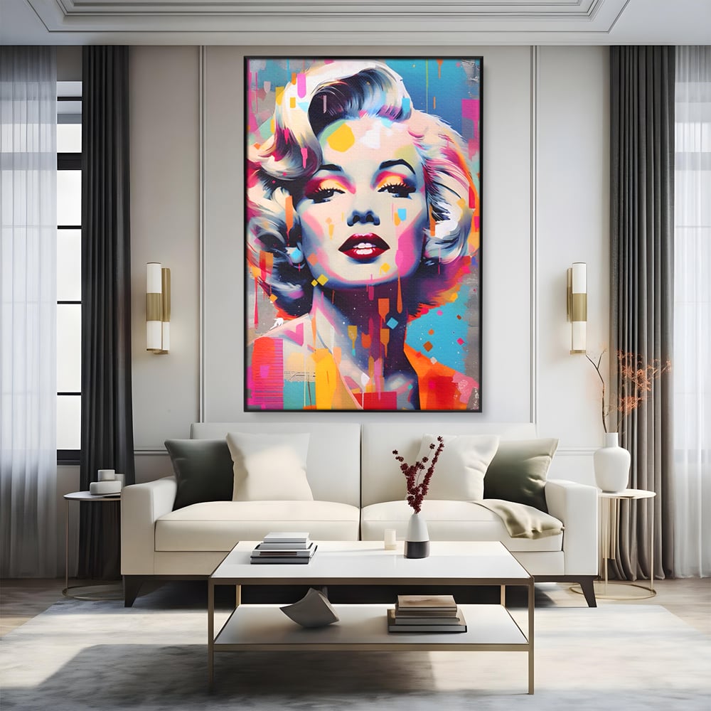 Tablou Canvas Premium LuxCanva® A1484, Lady Marilyn Monroe , Living, Vedeta, Frumusete, Model, Actrita, Dormitor, Culori Vibrante