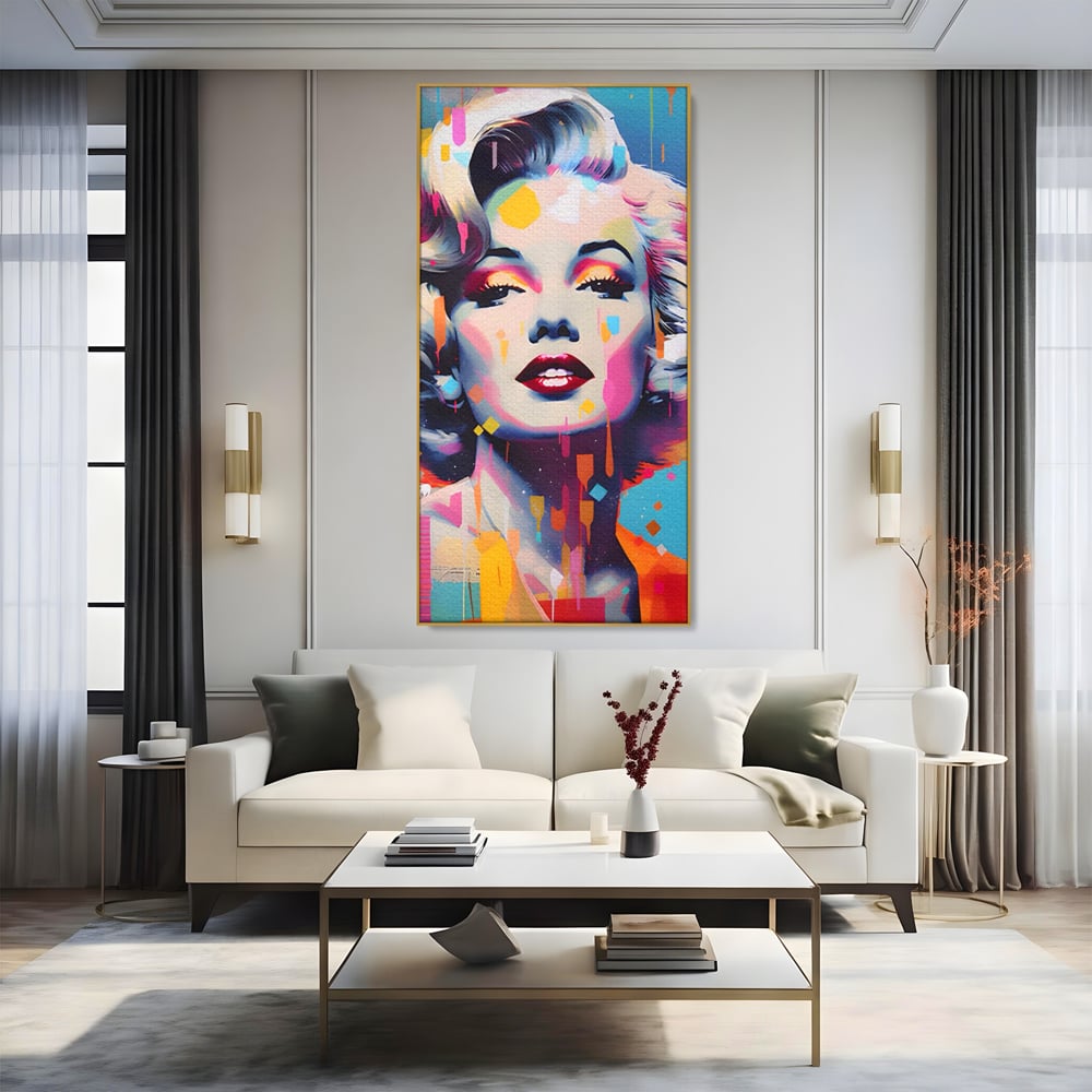 Tablou Canvas Premium LuxCanva® A1484, Lady Marilyn Monroe , Living, Vedeta, Frumusete, Model, Actrita, Dormitor, Culori Vibrante
