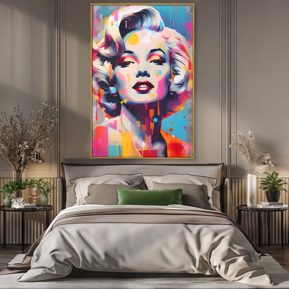 Tablou Canvas Premium LuxCanva® A1484, Lady Marilyn Monroe , Living, Vedeta, Frumusete, Model, Actrita, Dormitor, Culori Vibrante