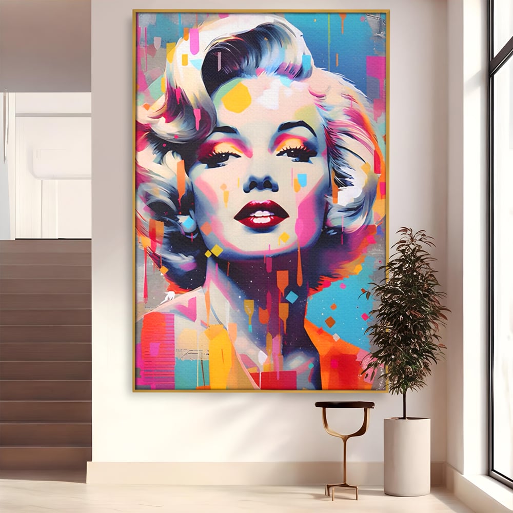 Tablou Canvas Premium LuxCanva® A1484, Lady Marilyn Monroe , Living, Vedeta, Frumusete, Model, Actrita, Dormitor, Culori Vibrante