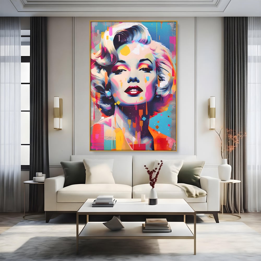 Tablou Canvas Premium LuxCanva® A1484, Lady Marilyn Monroe , Living, Vedeta, Frumusete, Model, Actrita, Dormitor, Culori Vibrante