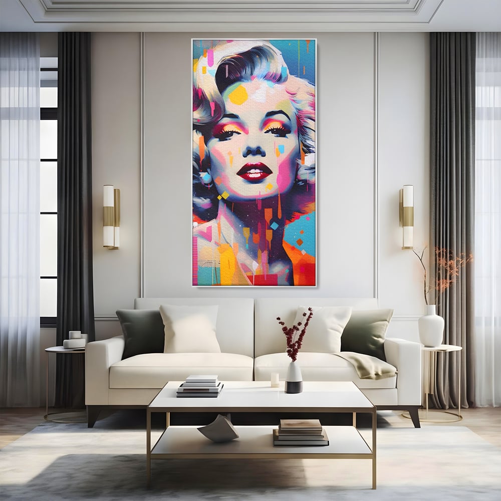 Tablou Canvas Premium LuxCanva® A1484, Lady Marilyn Monroe , Living, Vedeta, Frumusete, Model, Actrita, Dormitor, Culori Vibrante