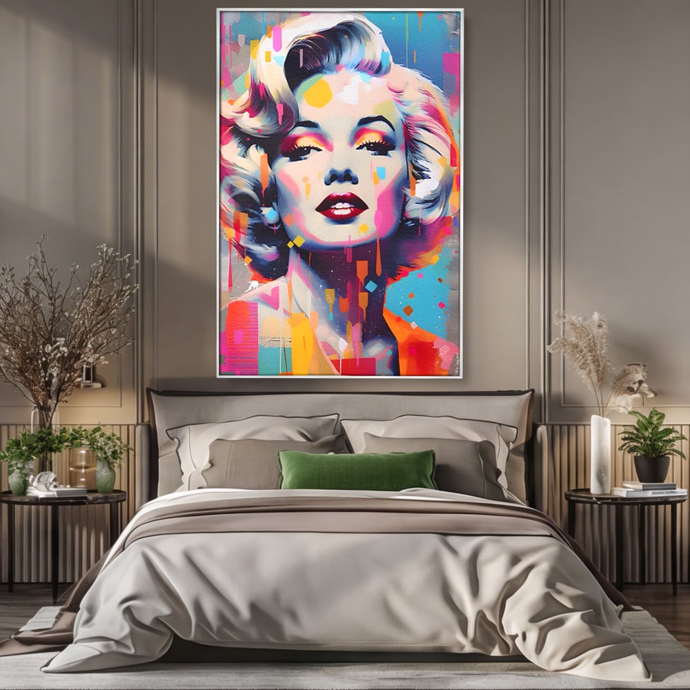 Tablou Canvas Premium LuxCanva® A1484, Lady Marilyn Monroe , Living, Vedeta, Frumusete, Model, Actrita, Dormitor, Culori Vibrante