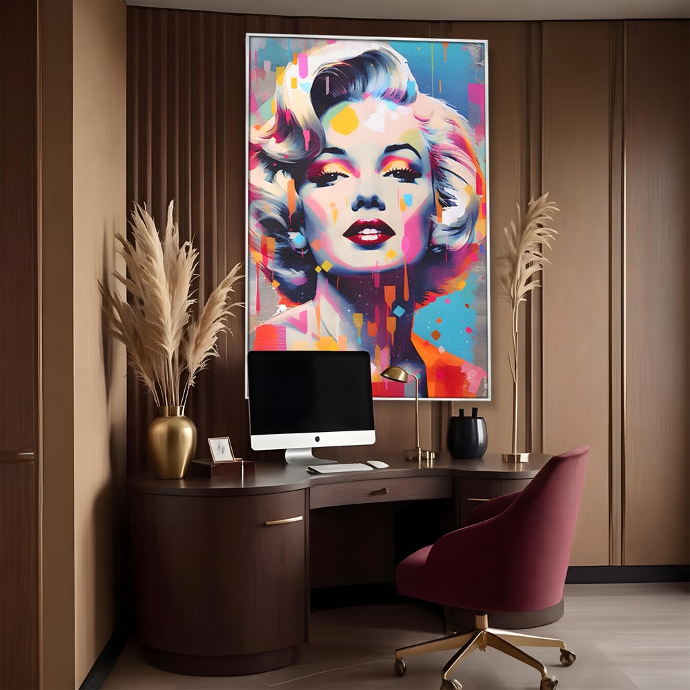 Tablou Canvas Premium LuxCanva® A1484, Lady Marilyn Monroe , Living, Vedeta, Frumusete, Model, Actrita, Dormitor, Culori Vibrante