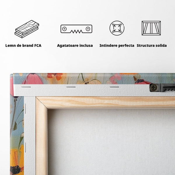Tablou Canvas Premium LuxCanva® A1486, Revelatie Florala , Living, Flori, Culori, Primavara, Dormitor, Culori Vibrante