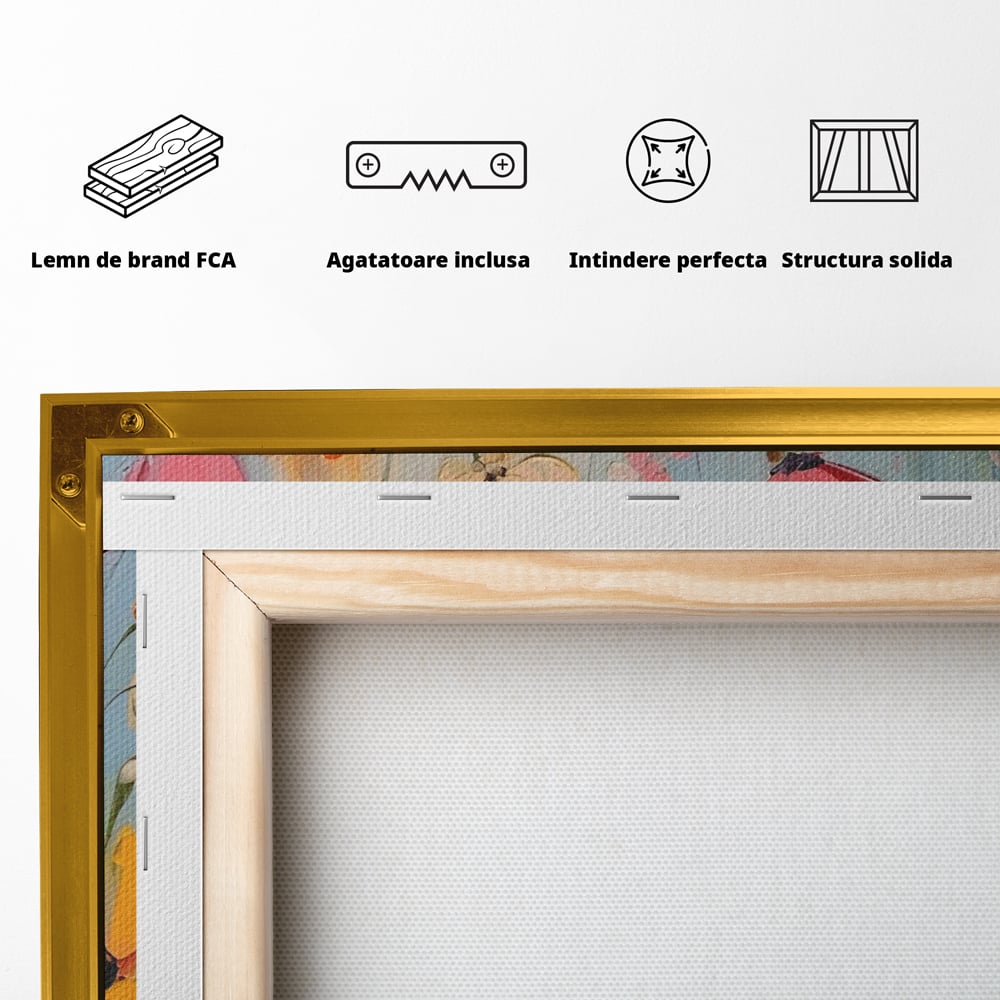 Tablou Canvas Premium LuxCanva® A1486, Revelatie Florala , Living, Flori, Culori, Primavara, Dormitor, Culori Vibrante