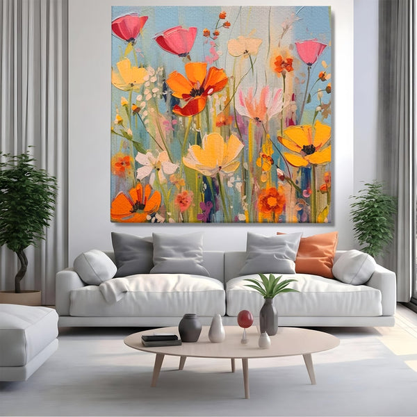 Tablou Canvas Premium LuxCanva® A1486, Revelatie Florala , Living, Flori, Culori, Primavara, Dormitor, Culori Vibrante