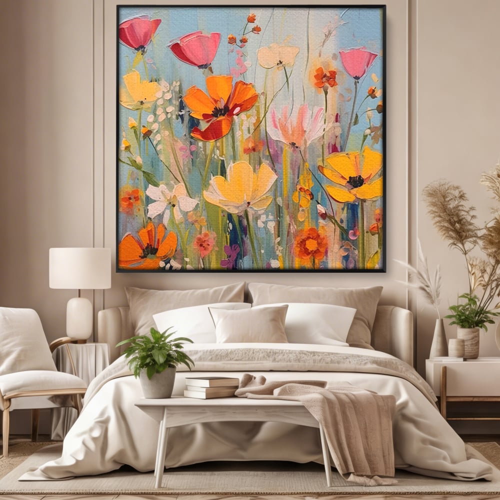Tablou Canvas Premium LuxCanva® A1486, Revelatie Florala , Living, Flori, Culori, Primavara, Dormitor, Culori Vibrante