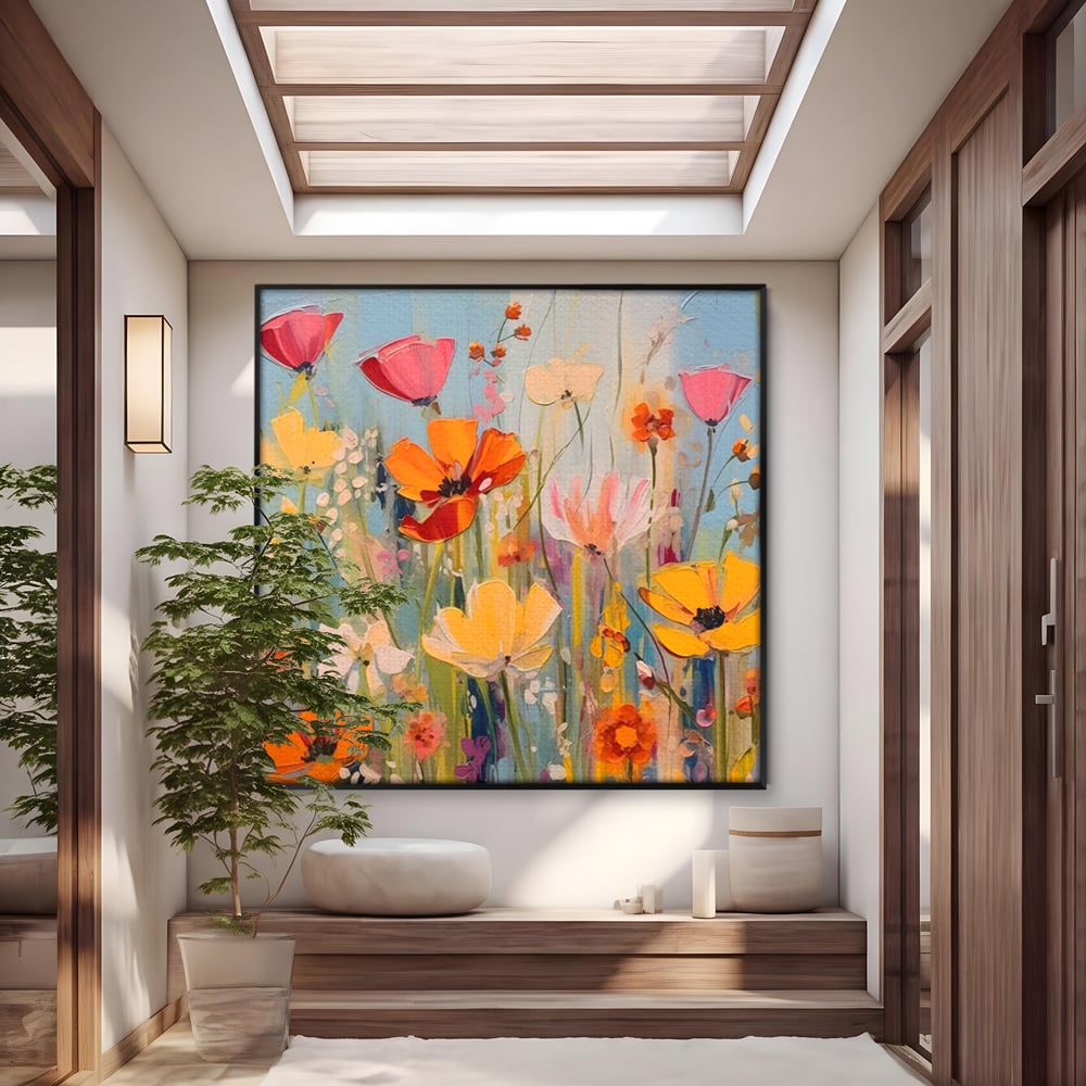 Tablou Canvas Premium LuxCanva® A1486, Revelatie Florala , Living, Flori, Culori, Primavara, Dormitor, Culori Vibrante