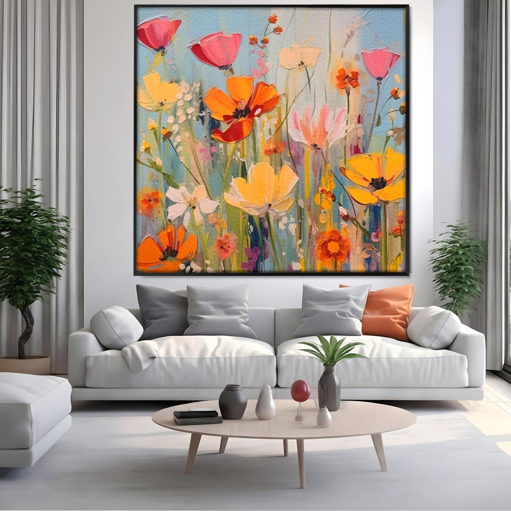 Tablou Canvas Premium LuxCanva® A1486, Revelatie Florala , Living, Flori, Culori, Primavara, Dormitor, Culori Vibrante