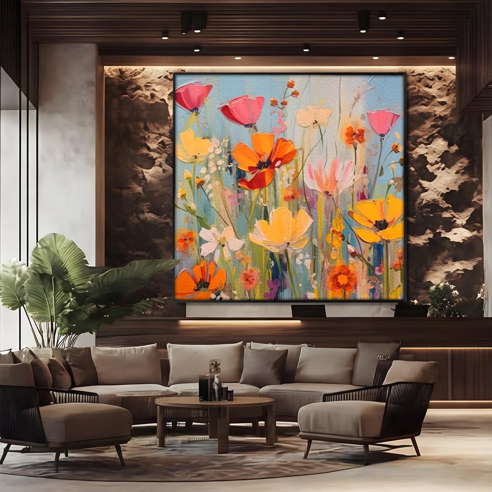 Tablou Canvas Premium LuxCanva® A1486, Revelatie Florala , Living, Flori, Culori, Primavara, Dormitor, Culori Vibrante