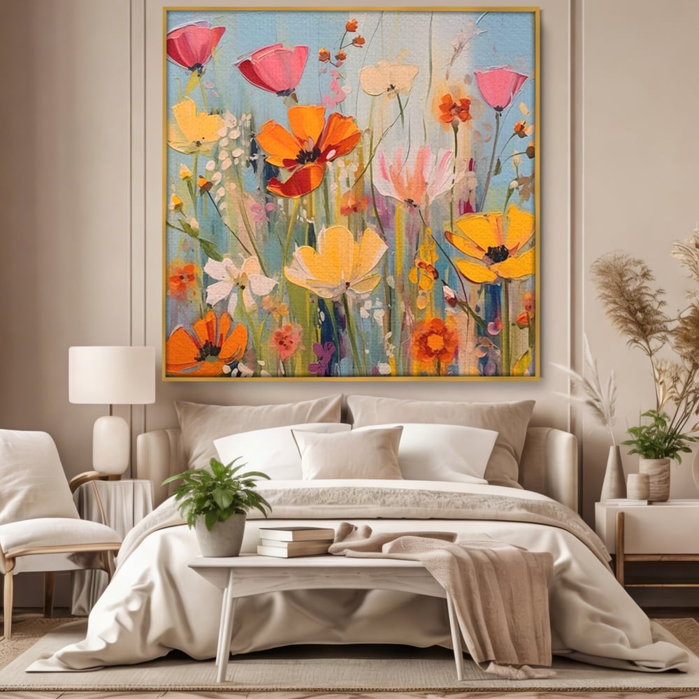Tablou Canvas Premium LuxCanva® A1486, Revelatie Florala , Living, Flori, Culori, Primavara, Dormitor, Culori Vibrante