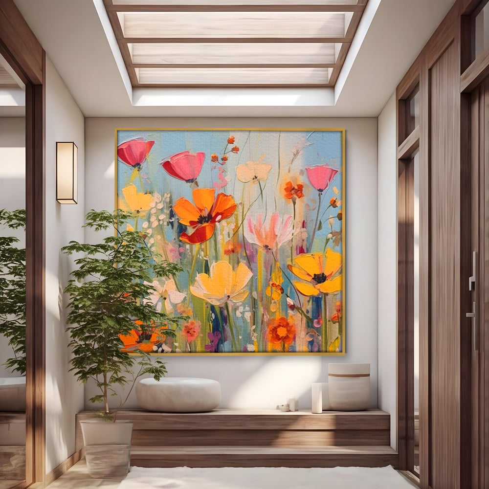 Tablou Canvas Premium LuxCanva® A1486, Revelatie Florala , Living, Flori, Culori, Primavara, Dormitor, Culori Vibrante