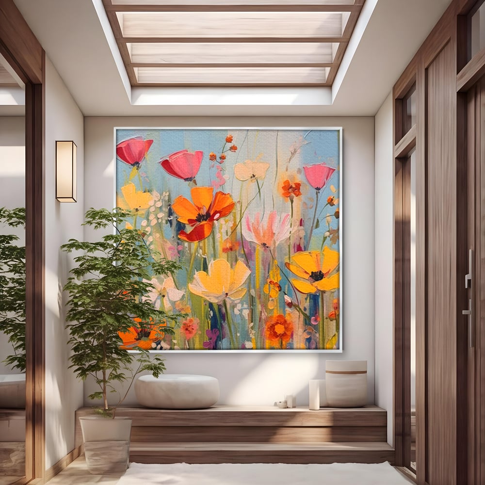 Tablou Canvas Premium LuxCanva® A1486, Revelatie Florala , Living, Flori, Culori, Primavara, Dormitor, Culori Vibrante