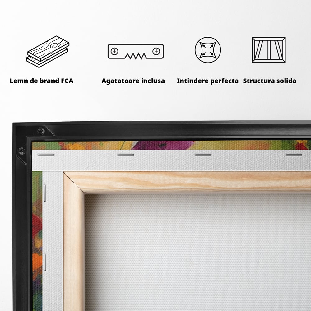 Tablou Canvas Premium LuxCanva® A1488, Forme Florale , Room, Plante, Primavara, Camp, Natura, Dormitor, Culori Vibrante