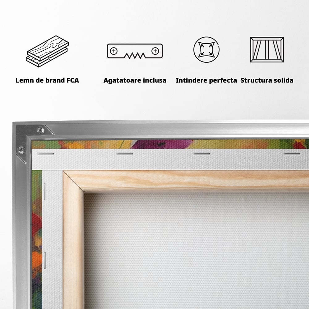 Tablou Canvas Premium LuxCanva® A1488, Forme Florale , Room, Plante, Primavara, Camp, Natura, Dormitor, Culori Vibrante