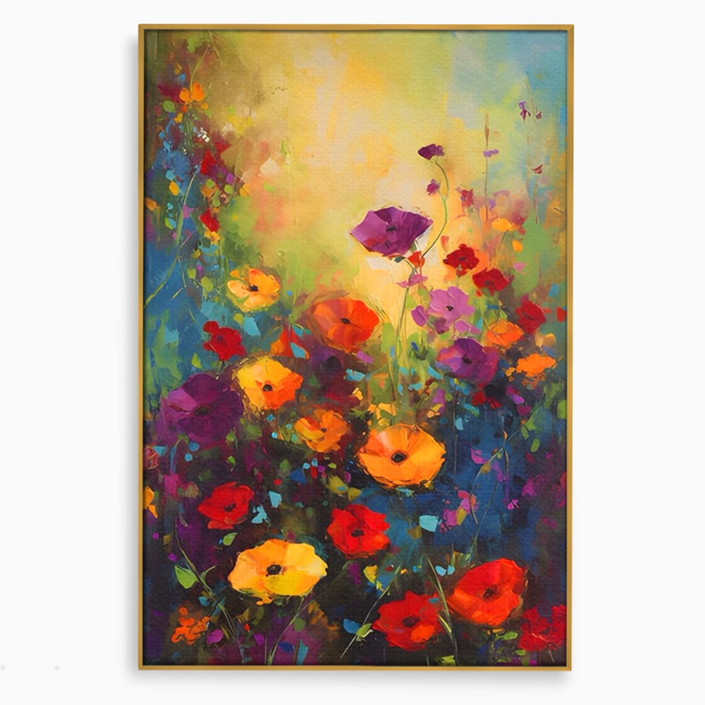 Tablou Canvas Premium LuxCanva® A1488, Forme Florale , Room, Plante, Primavara, Camp, Natura, Dormitor, Culori Vibrante