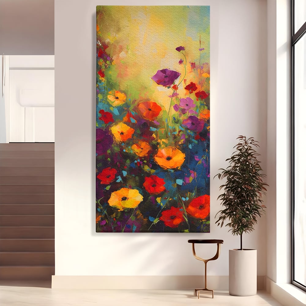 Tablou Canvas Premium LuxCanva® A1488, Forme Florale , Room, Plante, Primavara, Camp, Natura, Dormitor, Culori Vibrante