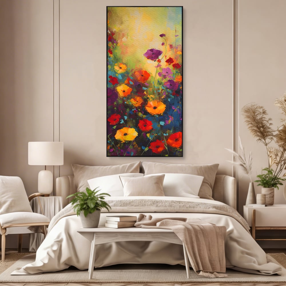 Tablou Canvas Premium LuxCanva® A1488, Forme Florale , Room, Plante, Primavara, Camp, Natura, Dormitor, Culori Vibrante