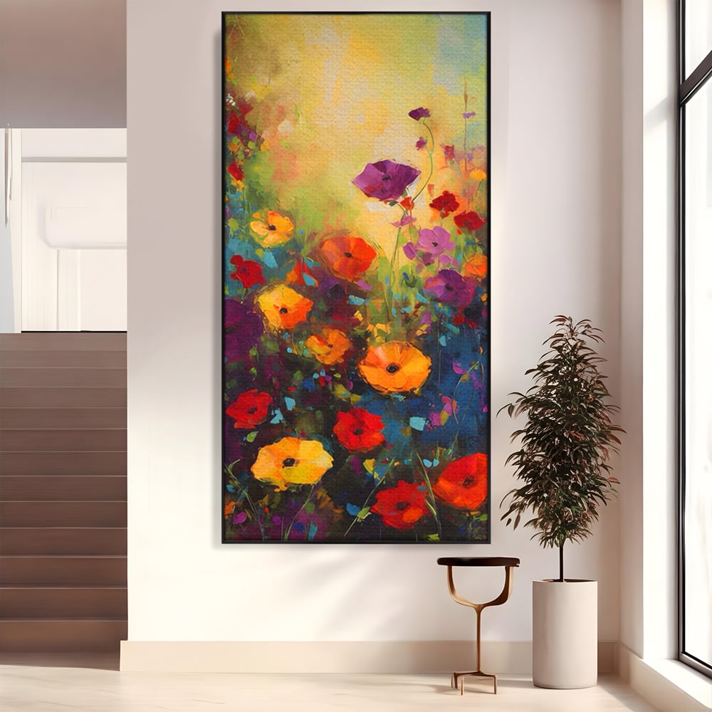 Tablou Canvas Premium LuxCanva® A1488, Forme Florale , Room, Plante, Primavara, Camp, Natura, Dormitor, Culori Vibrante