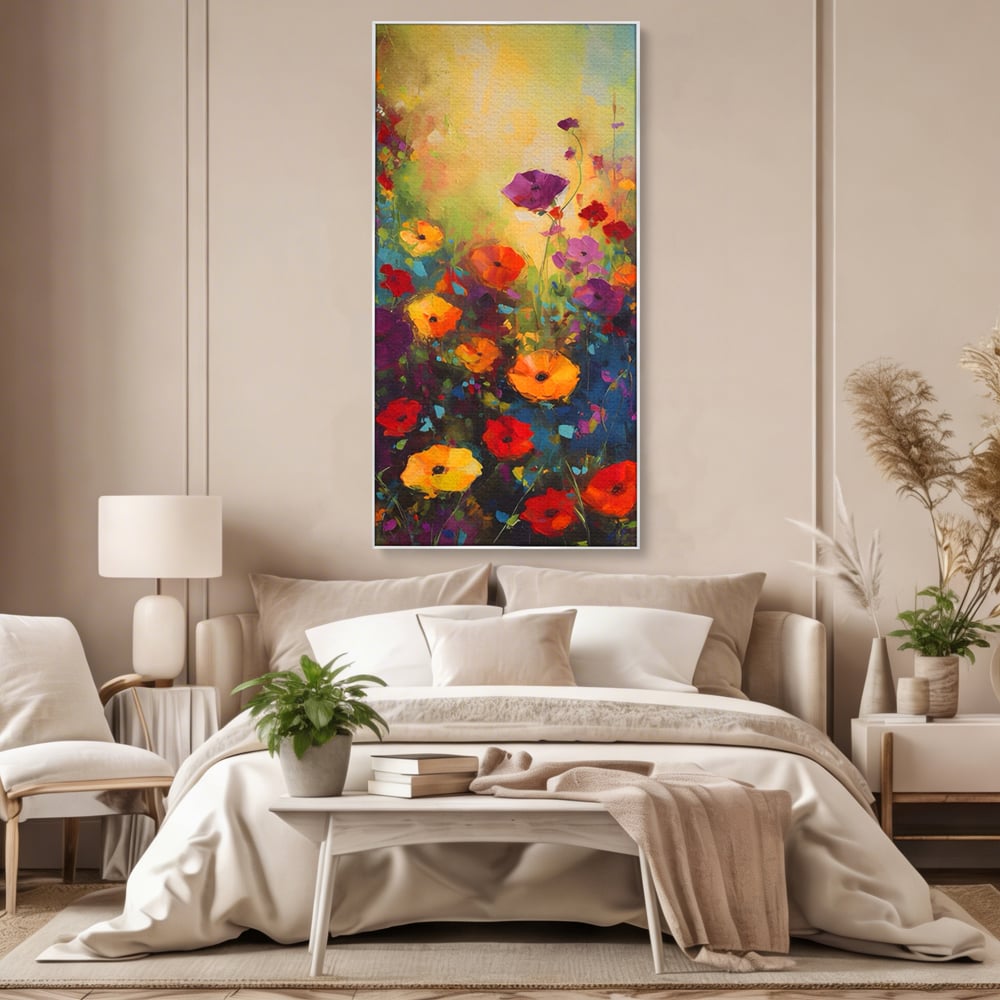 Tablou Canvas Premium LuxCanva® A1488, Forme Florale , Room, Plante, Primavara, Camp, Natura, Dormitor, Culori Vibrante